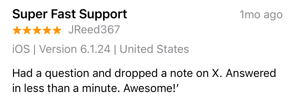 User testimonial from X about Stats for Tesla